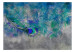 Vlies Fototapete Exotisches Motiv - Blaue Pfauenfedern auf grauem Betonhintergrund 134948 additionalThumb 1
