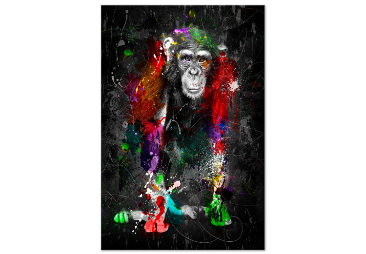 Bild auf Leinwand Colourful Animals: Chimpanzee (1 Part) Vertical 126968