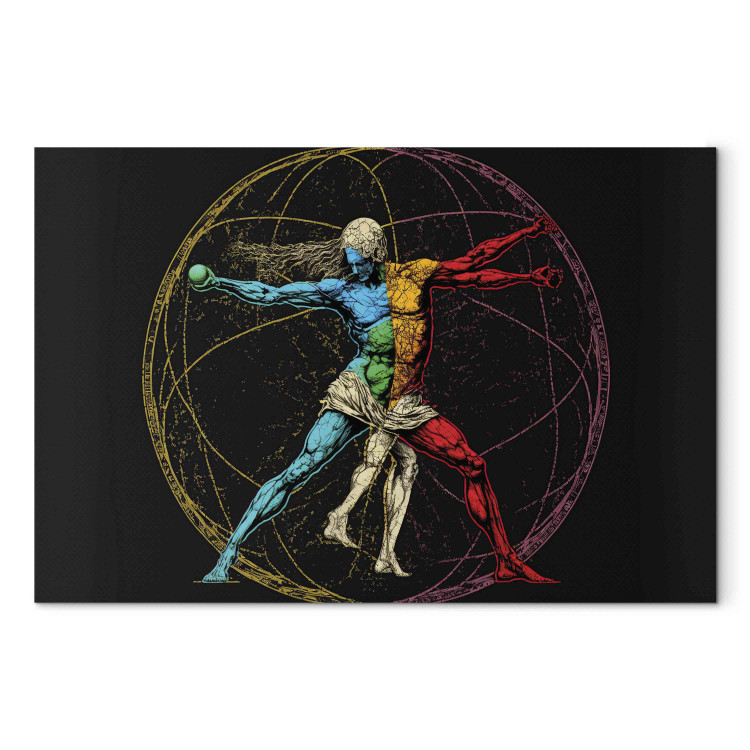 Bild auf Leinwand The Vitruvian Athlete - A Composition Inspired by Da Vinci’s Work 151068