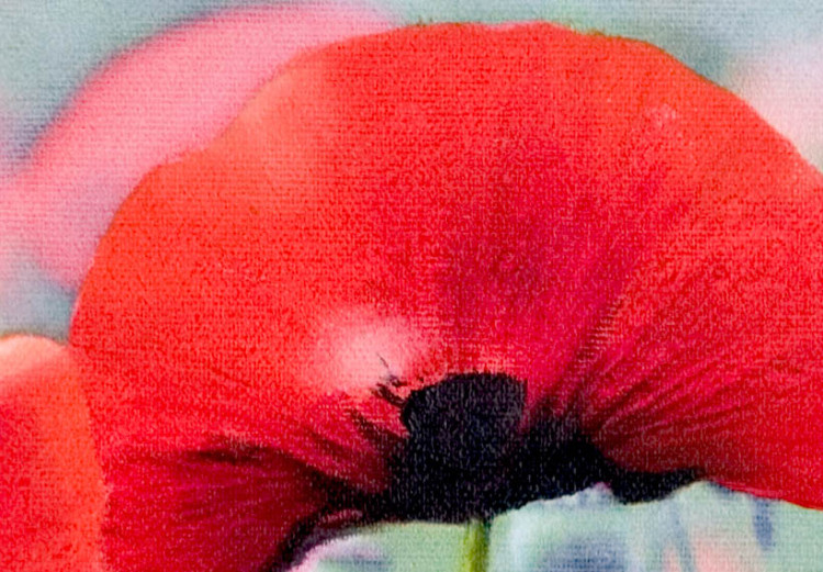 Leinwandbild Einfach nur Mohnblumen - große, rote Blüten auf Pflanzenhintergrund 48568 additionalImage 4