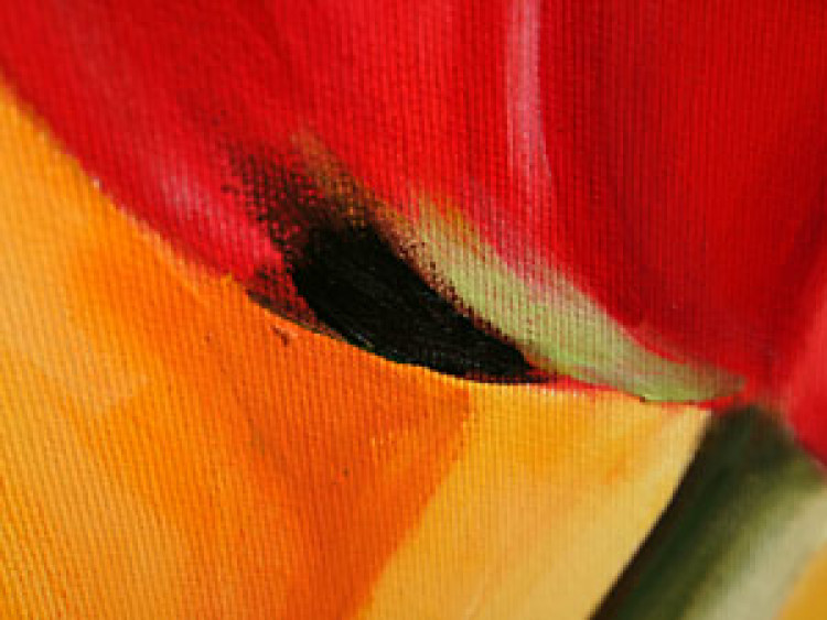 Leinwandbild Frische Tulpen (1-tlg.) - bunte Blumen grüner Hintergrund 48668 additionalImage 4