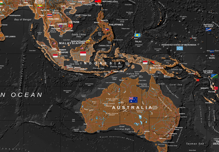 Wandbild XXL World: Brown Map [Large Format] 125478 additionalImage 3