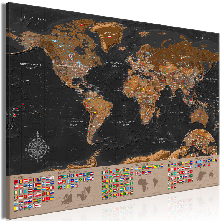 Wandbild XXL World: Brown Map [Large Format] 125478 additionalImage 2