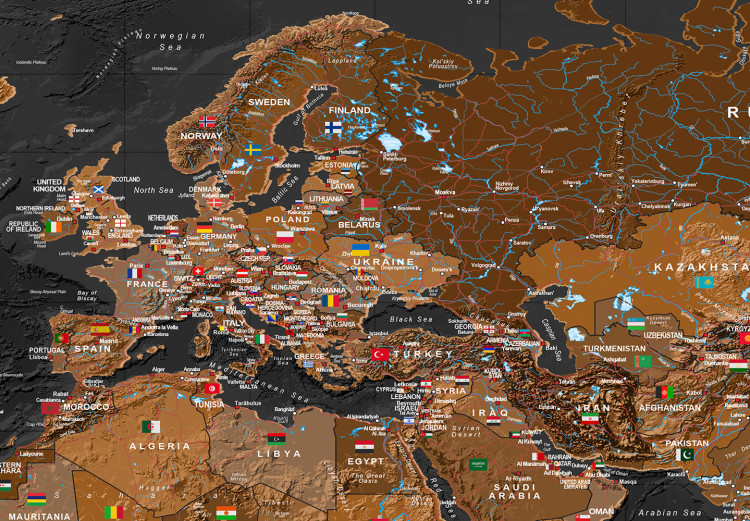 Wandbild XXL World: Brown Map [Large Format] 125478 additionalImage 4