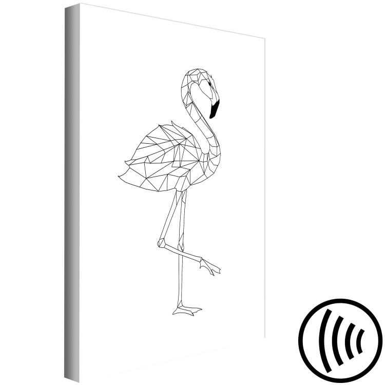 Leinwandbild Flamingo mit gehobenem Bein - geometrische Abstraktion 128378 additionalImage 6
