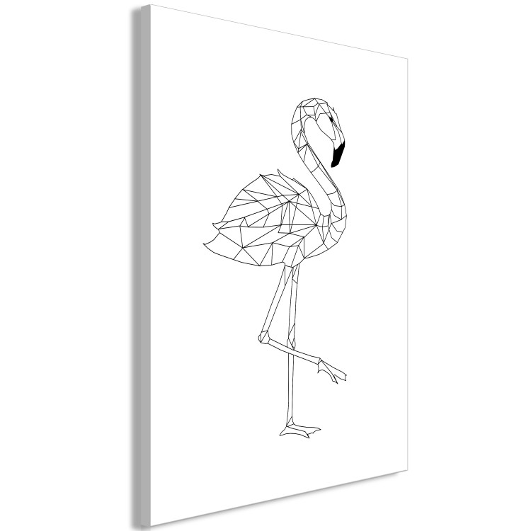 Leinwandbild Flamingo mit gehobenem Bein - geometrische Abstraktion 128378 additionalImage 2