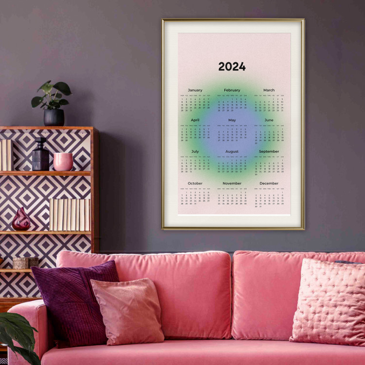 Poster Calendar 2024 - Calendar on a Circular Gradient Background 151888 additionalImage 16