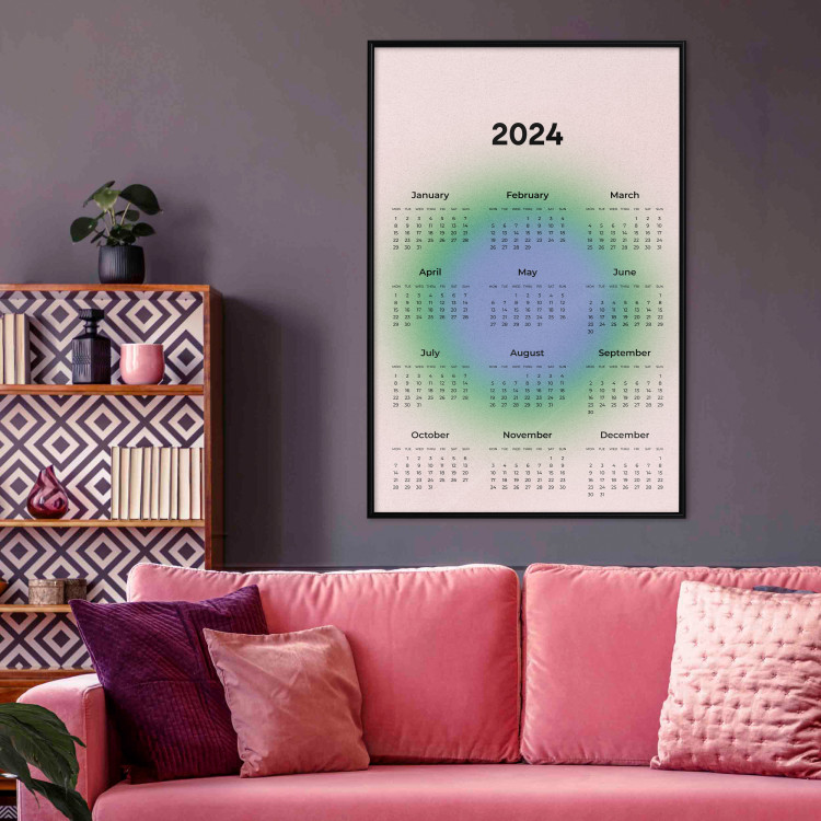 Poster Calendar 2024 - Calendar on a Circular Gradient Background 151888 additionalImage 12