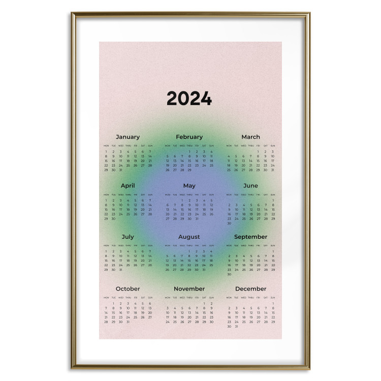 Poster Calendar 2024 - Calendar on a Circular Gradient Background 151888 additionalImage 24