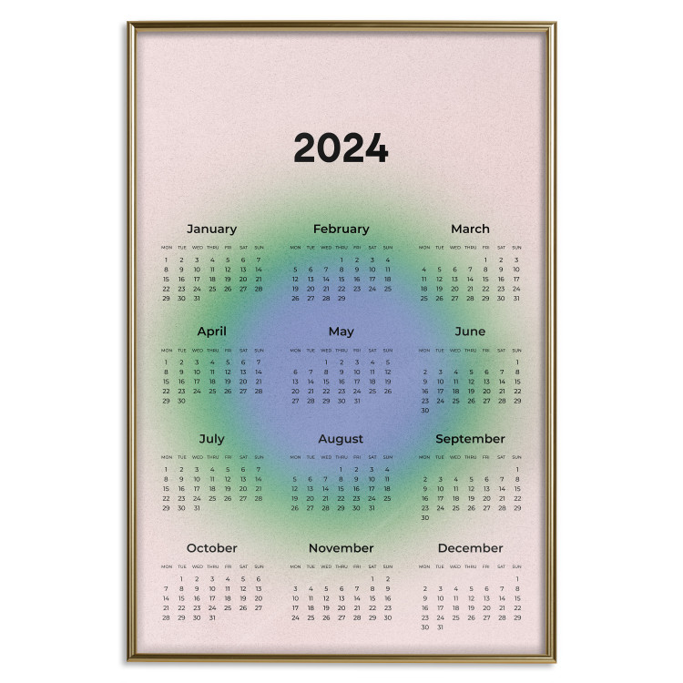 Poster Calendar 2024 - Calendar on a Circular Gradient Background 151888 additionalImage 22