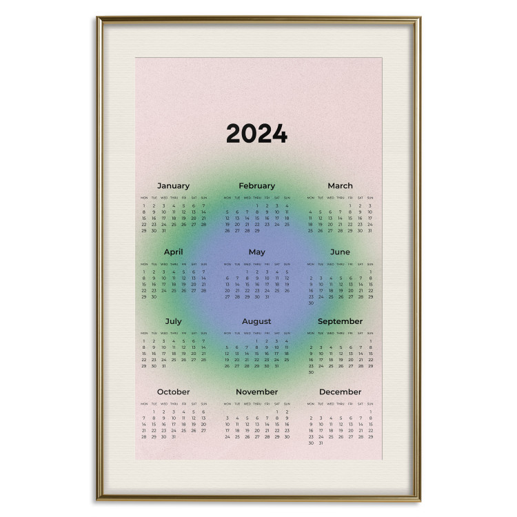 Poster Calendar 2024 - Calendar on a Circular Gradient Background 151888 additionalImage 25