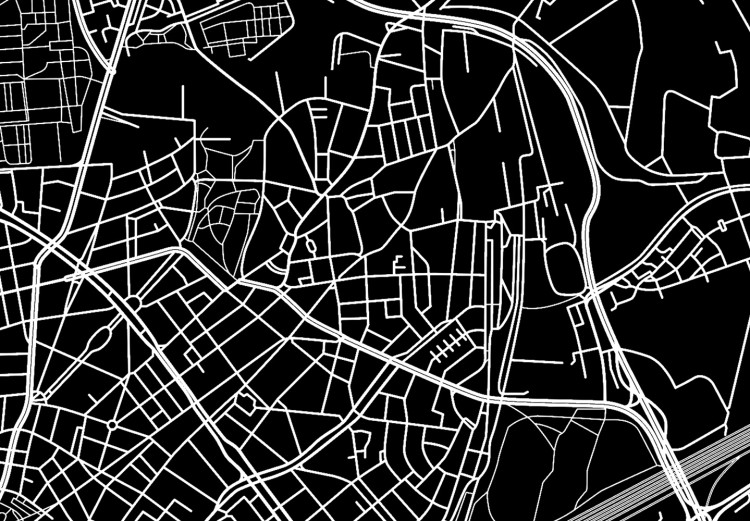 Leinwandbild Schwarzer Stadtplan von Frankfurt – schwarz-weißer Stadtplan mit Inschriften auf Englisch 118098 additionalImage 5