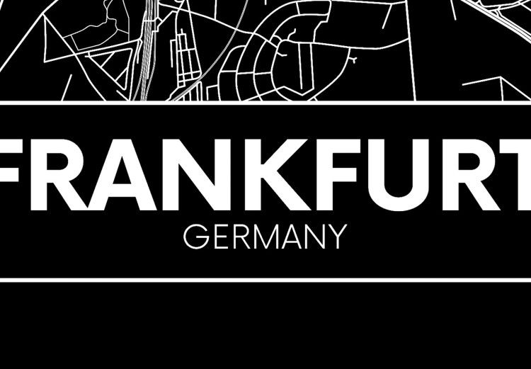 Leinwandbild Schwarzer Stadtplan von Frankfurt – schwarz-weißer Stadtplan mit Inschriften auf Englisch 118098 additionalImage 4