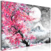 Wandbild Blossoming Cherry - Japanese Motif Against the Background of a Landscape With a Mountain and the Moon 147709 additionalThumb 2