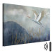 Wandbild A Heron in Flight - A Bird Flying Against the Background of Dark Blue Mountains Covered With Fog 151209 additionalThumb 8