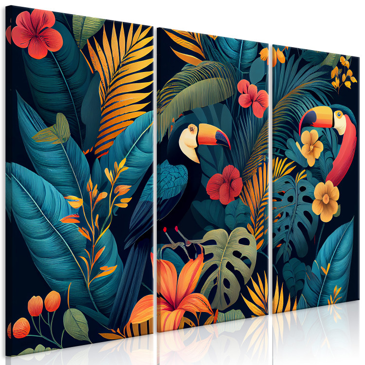 Bild Birds in the Jungle - Toucans Among Lush Exotic Flowers and Foliage 151809 additionalImage 2
