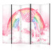 Trennwand Pink Power - A Unicorn With Wings and a Rainbow on a Background of Clouds II [Room Dividers] 151419