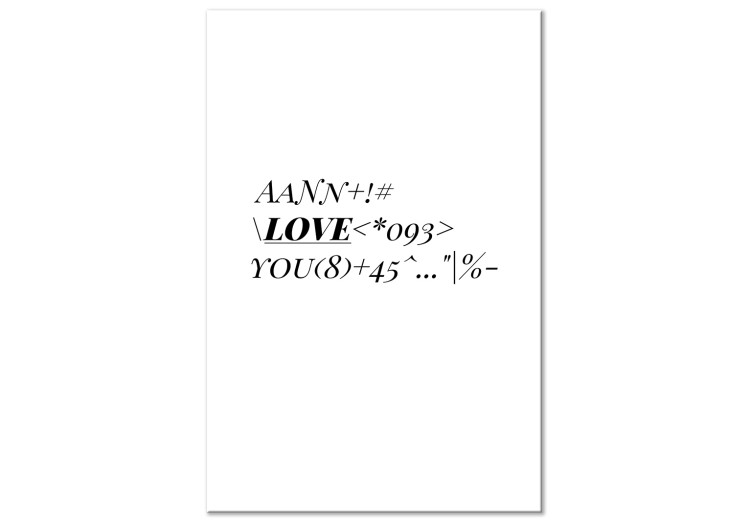 Wandbild Mathematischer Liebescode - minimalistische, schwarz-weiße Typografie 122929