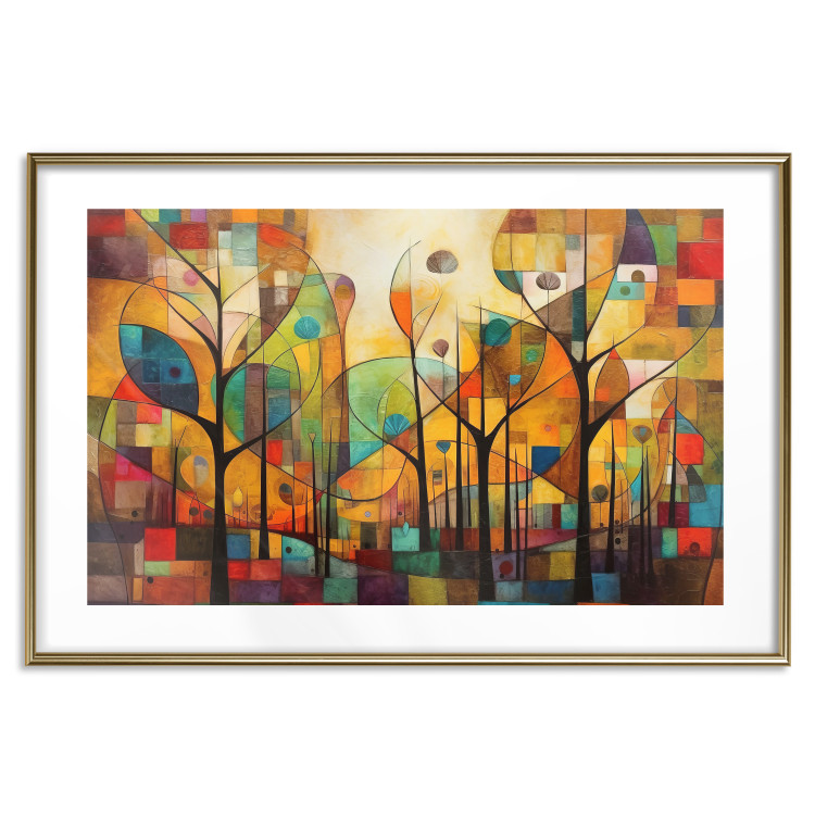 Wandposter Colored Forest - A Geometric Composition Inspired by Klimt’s Style 151139 additionalImage 23