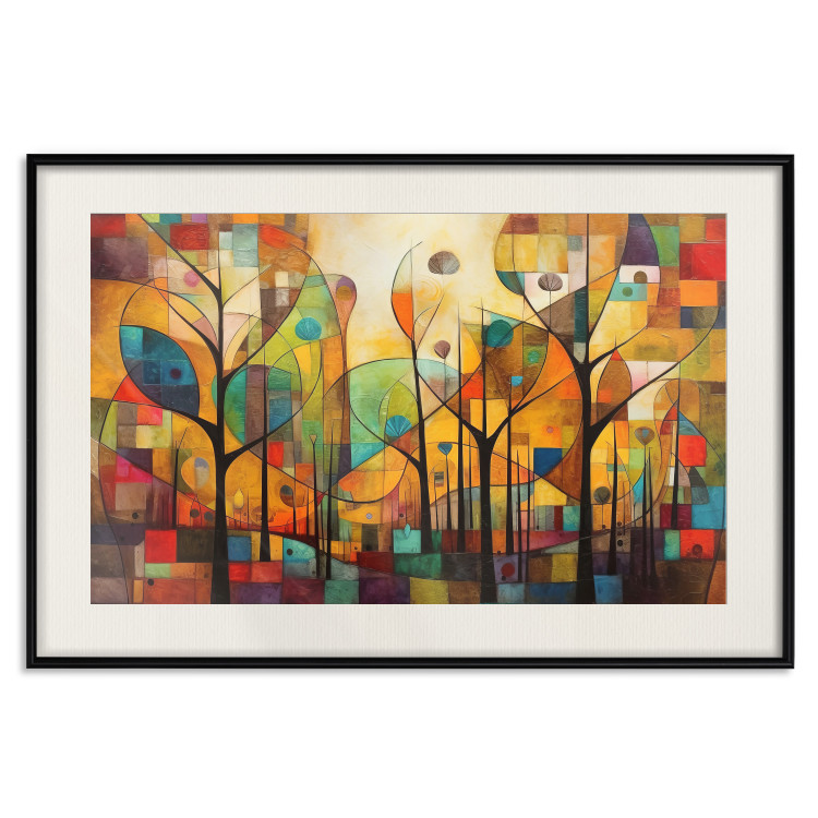 Wandposter Colored Forest - A Geometric Composition Inspired by Klimt’s Style 151139 additionalImage 24
