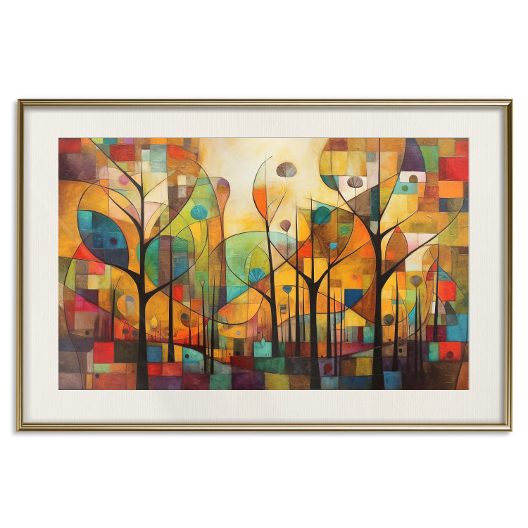 Wandposter Colored Forest - A Geometric Composition Inspired by Klimt’s Style 151139 additionalImage 26