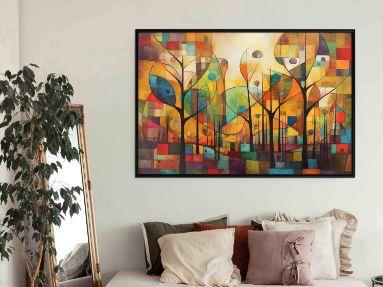 Wandposter Colored Forest - A Geometric Composition Inspired by Klimt’s Style 151139 additionalImage 15