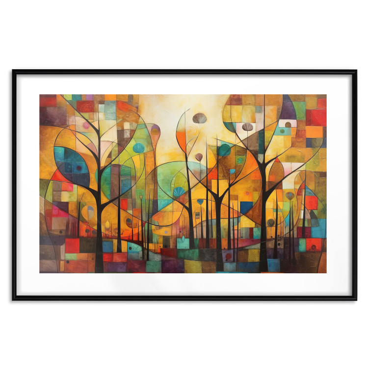 Wandposter Colored Forest - A Geometric Composition Inspired by Klimt’s Style 151139 additionalImage 22