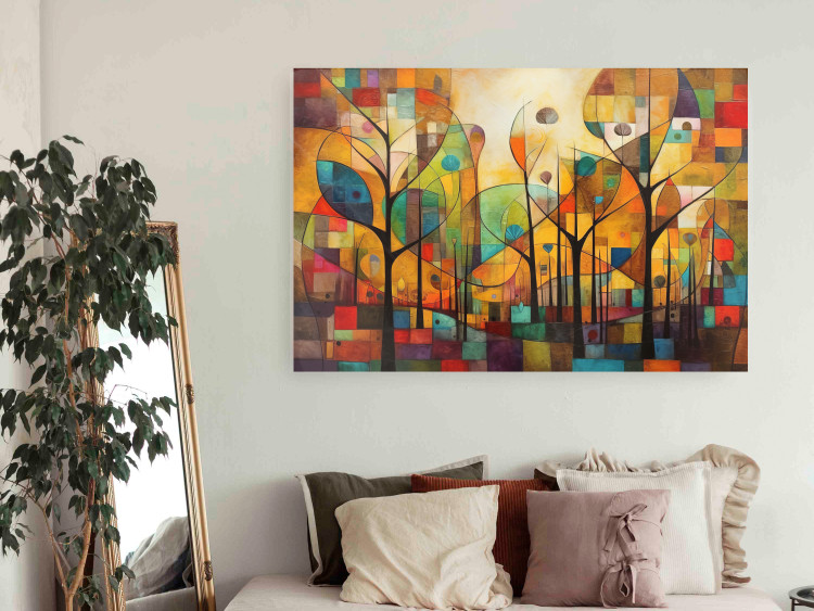 Wandposter Colored Forest - A Geometric Composition Inspired by Klimt’s Style 151139 additionalImage 17