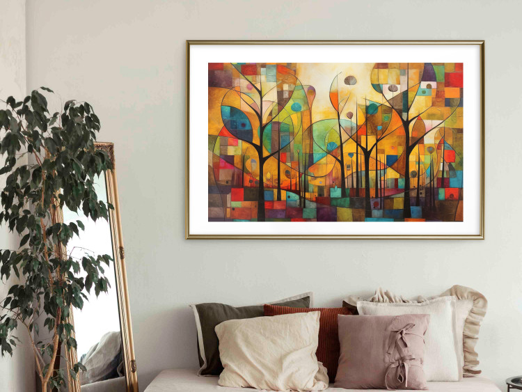 Wandposter Colored Forest - A Geometric Composition Inspired by Klimt’s Style 151139 additionalImage 14