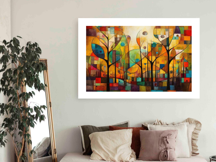 Wandposter Colored Forest - A Geometric Composition Inspired by Klimt’s Style 151139 additionalImage 12