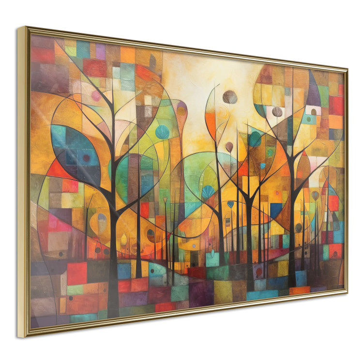 Wandposter Colored Forest - A Geometric Composition Inspired by Klimt’s Style 151139 additionalImage 5