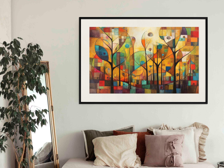 Wandposter Colored Forest - A Geometric Composition Inspired by Klimt’s Style 151139 additionalImage 3