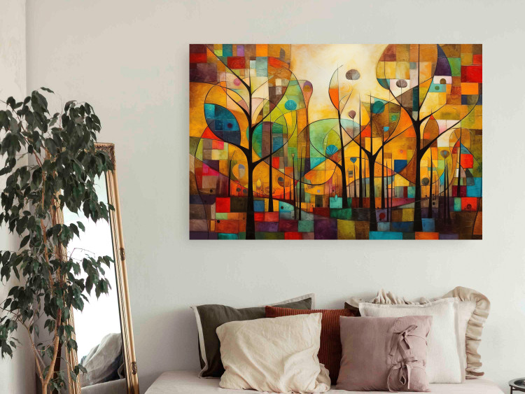 Wandposter Colored Forest - A Geometric Composition Inspired by Klimt’s Style 151139 additionalImage 18
