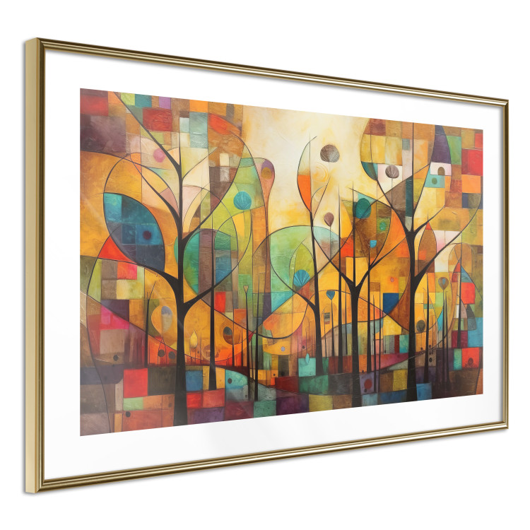 Wandposter Colored Forest - A Geometric Composition Inspired by Klimt’s Style 151139 additionalImage 11