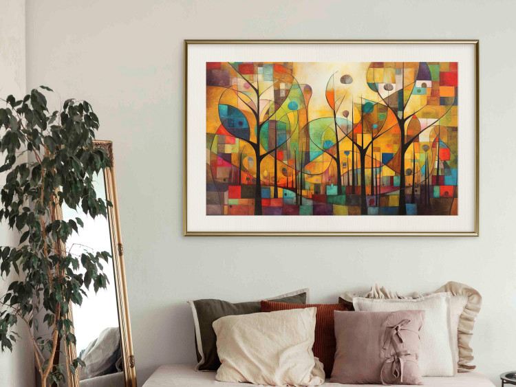 Wandposter Colored Forest - A Geometric Composition Inspired by Klimt’s Style 151139 additionalImage 21