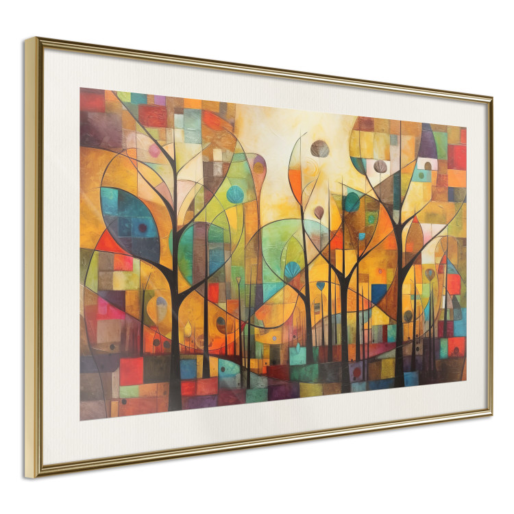 Wandposter Colored Forest - A Geometric Composition Inspired by Klimt’s Style 151139 additionalImage 8