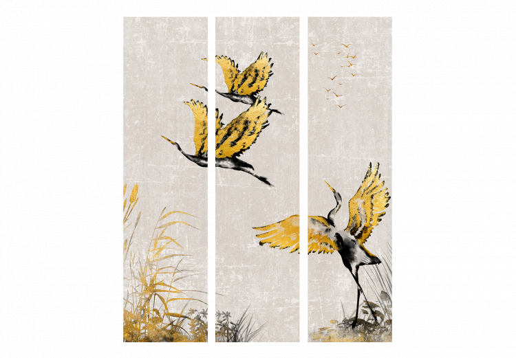 Raumteiler Geese at Sunset - Birds Painted With Gold and Ink 146149 additionalImage 3