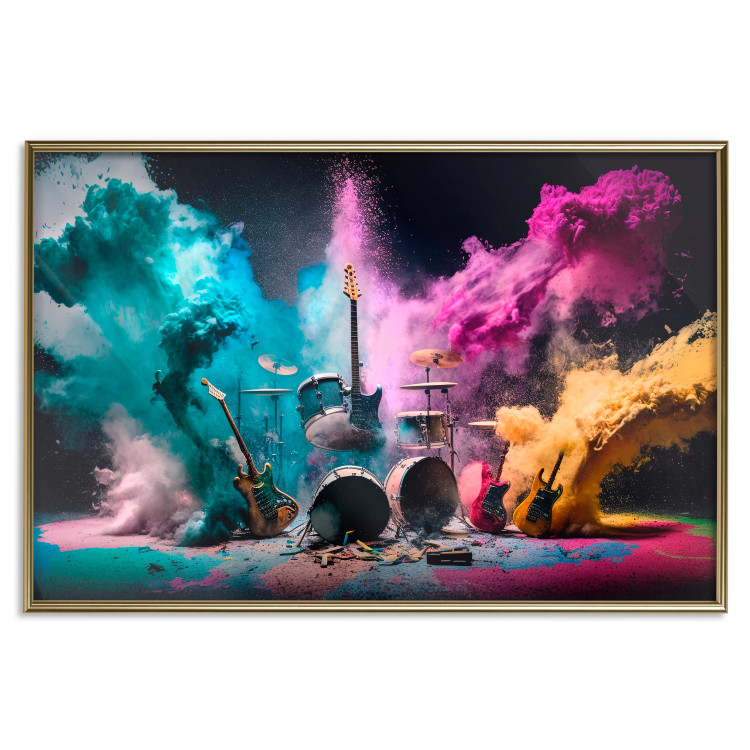 Poster Exploding Instruments - Rock Scene With Drums and Guitars 150649 additionalImage 25