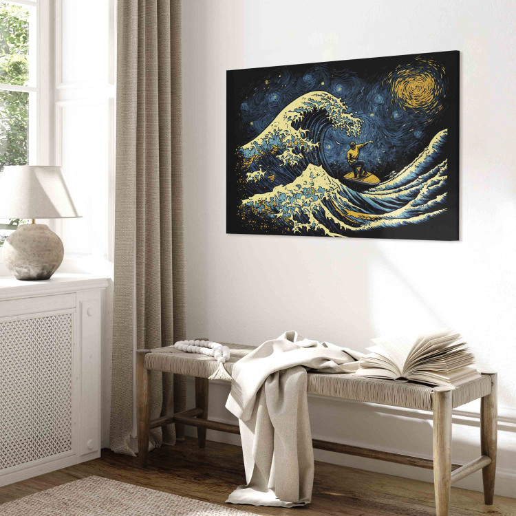 Leinwandbild Surfer on a Wave - Impressionistic Image Generated by AI 151049 additionalImage 4