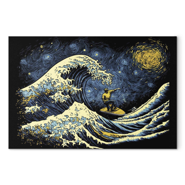 Leinwandbild Surfer on a Wave - Impressionistic Image Generated by AI 151049