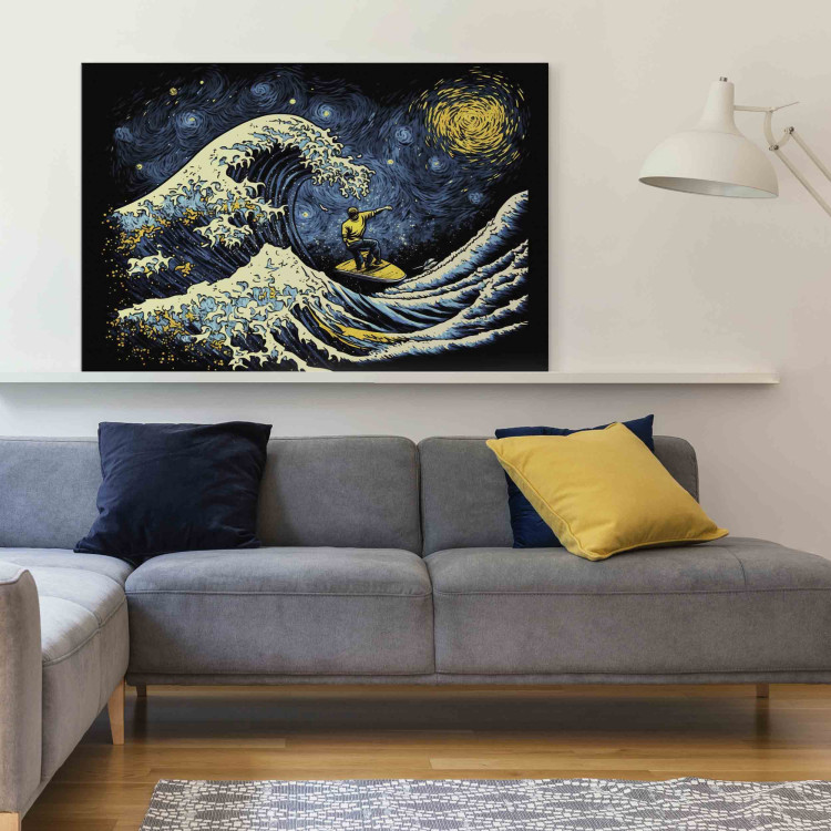 Leinwandbild Surfer on a Wave - Impressionistic Image Generated by AI 151049 additionalImage 3