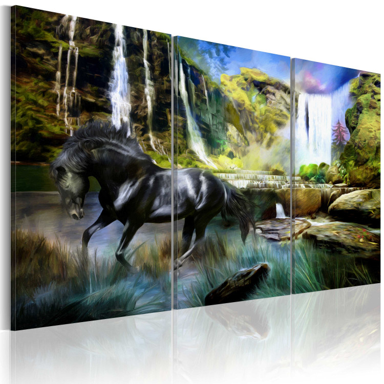 Wandbild Pferd vor dem Hintergrund eines Wasserfalls  55649 additionalImage 2