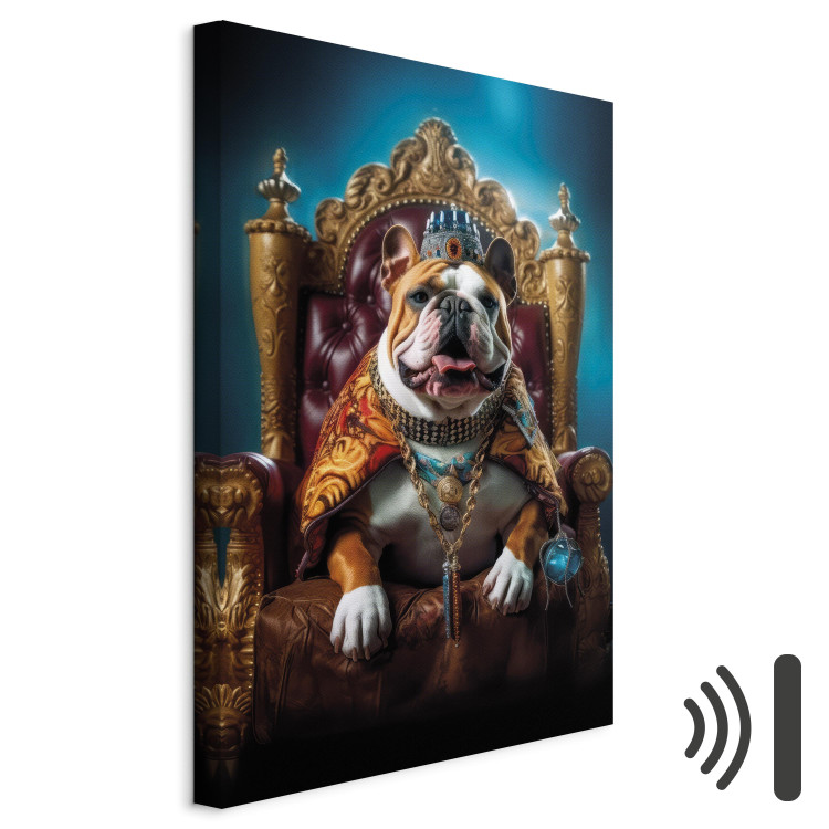 Wandbild AI Dog English Bulldog - Animal in the Role of King on the Throne - Vertical 150259 additionalImage 8