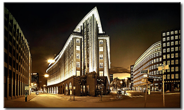 Bild auf Leinwand Geheimnisvolle Architektur von Hamburg  50559
