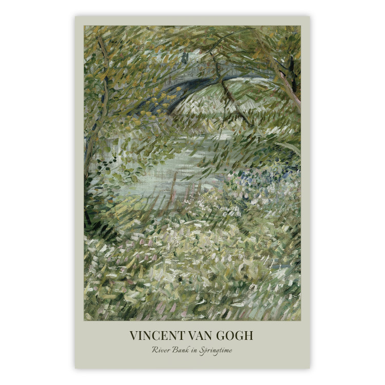 Wandposter Van Gogh Reproduction - The Riverside in Spring in Shades of Green 150069