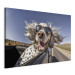 Leinwandbild AI English Setter Dog - Animal With Glasses Riding in a Car - Horizontal 150269 additionalThumb 2