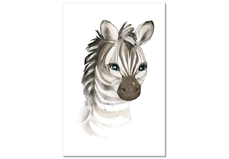 Wandbild Zeichnung mit freudigem Zebra -  aquarellartige Komposition 136379