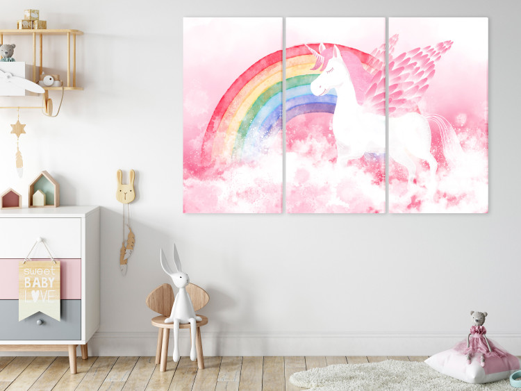 Wandbild Pink Unicorn Power - Rainbow Composition With an Animal 151779 additionalImage 3