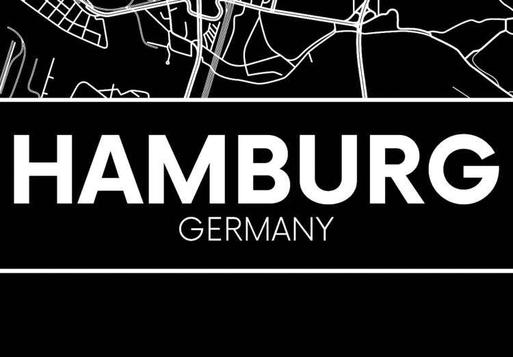 Wandbild Dark Map of Hamburg (1 Part) Vertical 118089 additionalImage 4