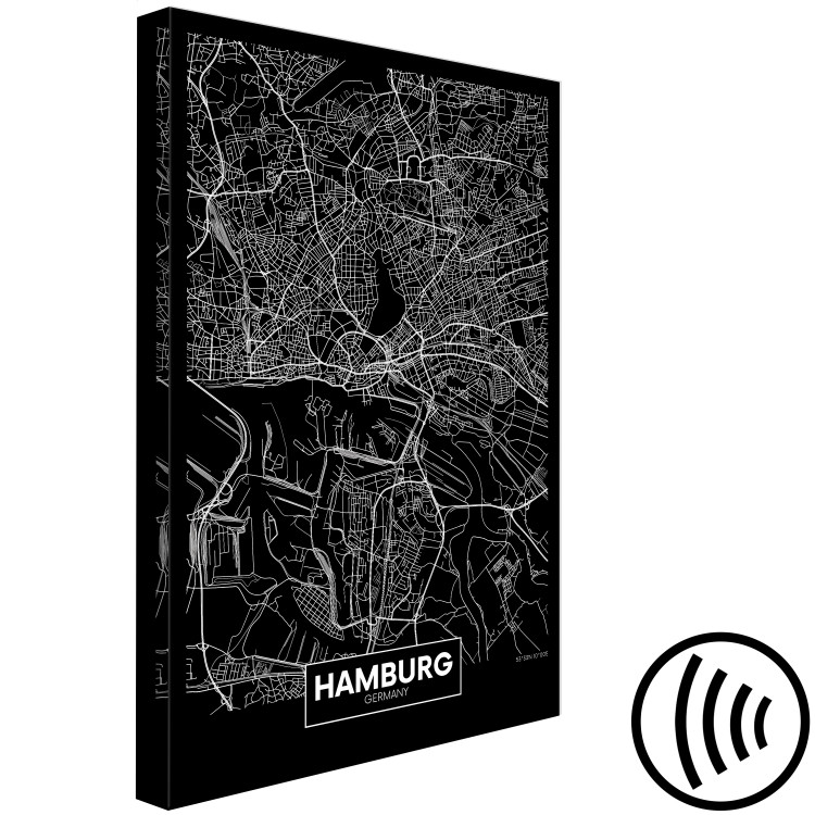 Wandbild Dark Map of Hamburg (1 Part) Vertical 118089 additionalImage 6